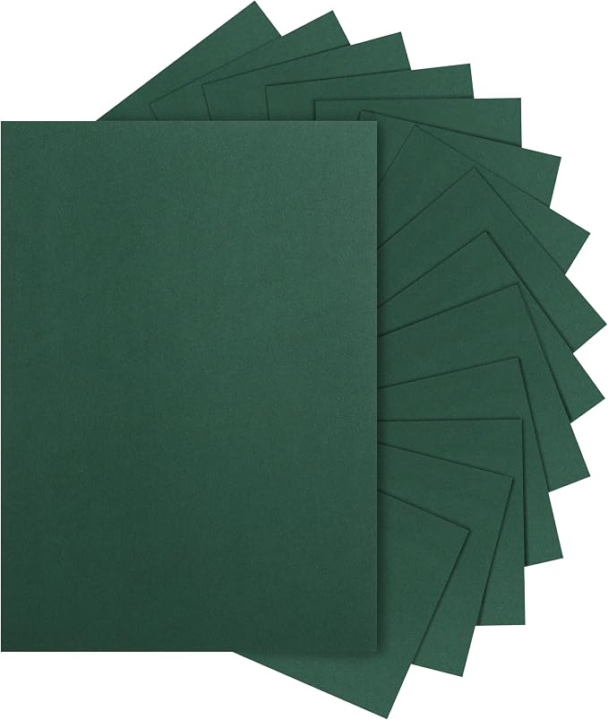 Silunkia 40 Sheets Dark Green Cardstock 8.5 x 11 Crafts Paper, 200gsm/75lb by Silunkia