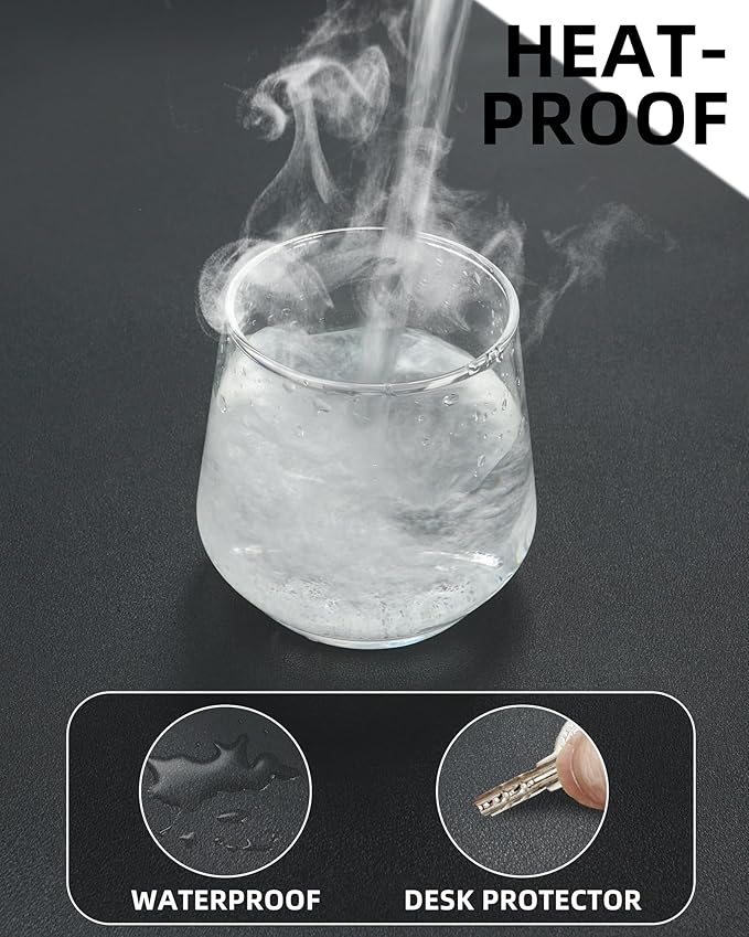 Leather Desk Protector, Large Mouse Pad, Non-Slip Blotter, Waterproof Writing - Image 4