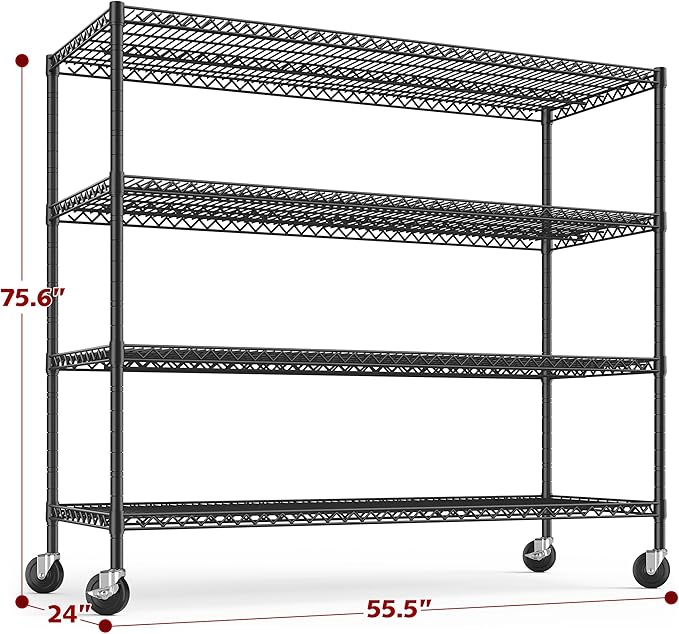 REIBII 55.5''W Heavy Duty Metal Shelves - Image 3