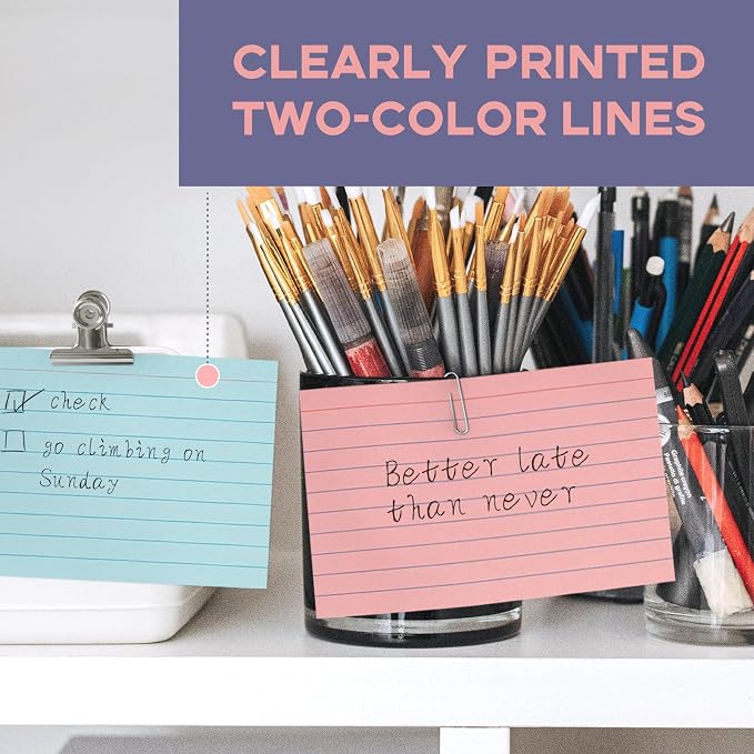 Colored Lined Index Cards 3x5 Ruled-Goefun 300 Sheets Lined Note Cards 3 x 5 - Image 5