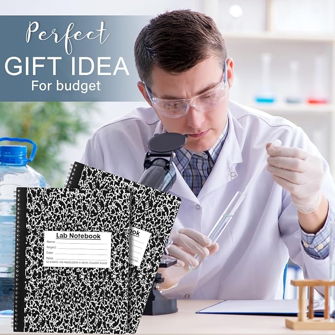 Affrolling 2 Pack Carbonless Lab Notebook Carbon Copy 8.5'' X 11'' Laboratory - Image 5