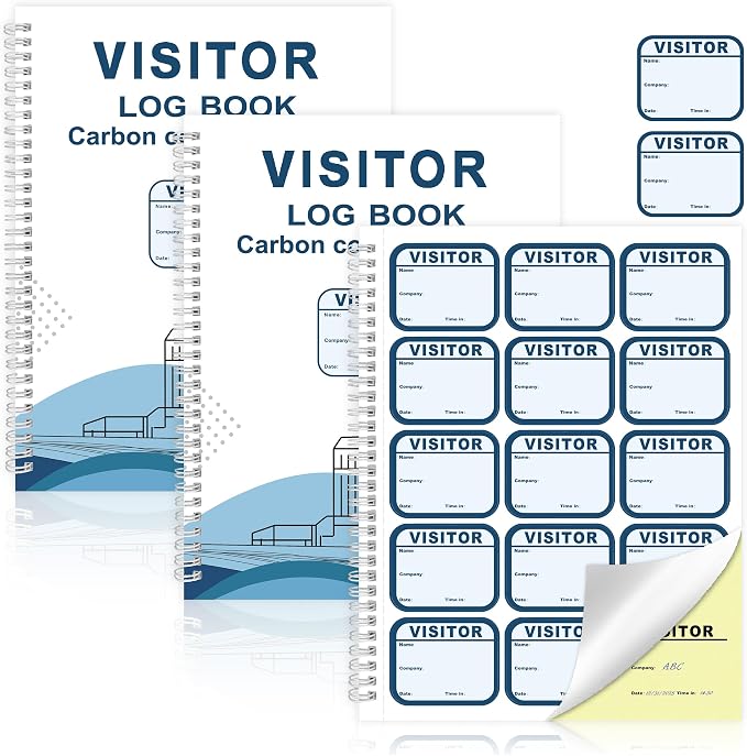 2 Pack of Visitor Badges Log by Unknown