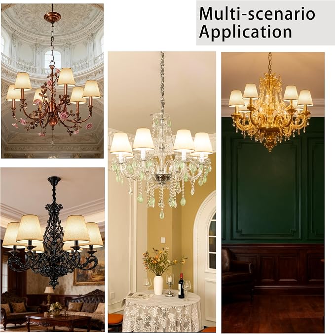 TAaMTYH small lamp shade chandelier shades set of 6，Fabric Lampshade - Image 7