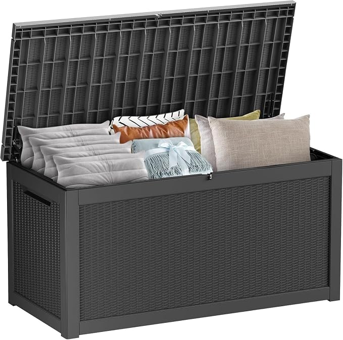 PATIOEASY Outdoor Storage Box 320GAL Waterproof Resin Deck Box, UV-Resistant by Unknown