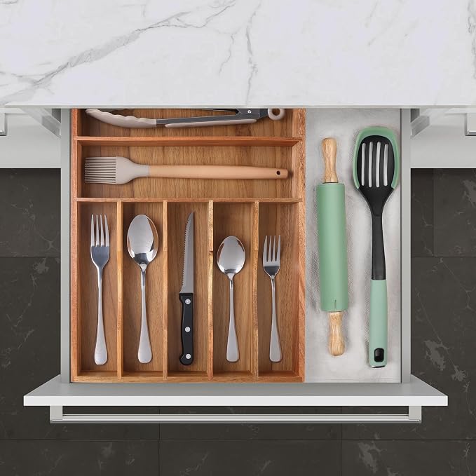 Oridom Kitchen Acacia Silverware Organizer - Image 8
