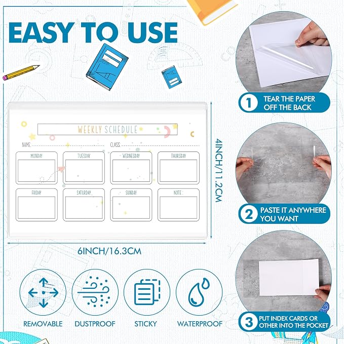 Outus Self Adhesive Shop Ticket Holders Clear Plastic Sleeves Adhesive Pockets - Image 2
