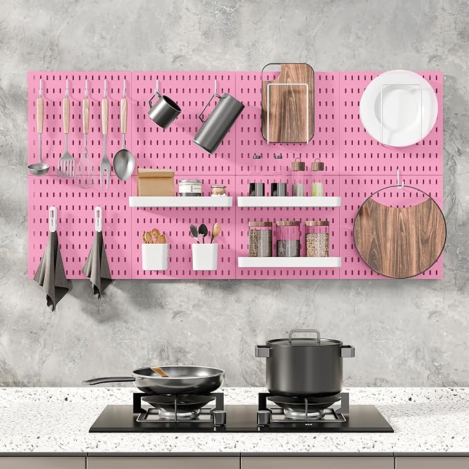 MULSAME Pegboard Combination Kit, 25.2" x 25.2" Wall Mounted Storage Set - Image 3