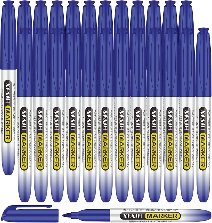 SFAIH Blue Permanent Markers Bulk by SFAIH