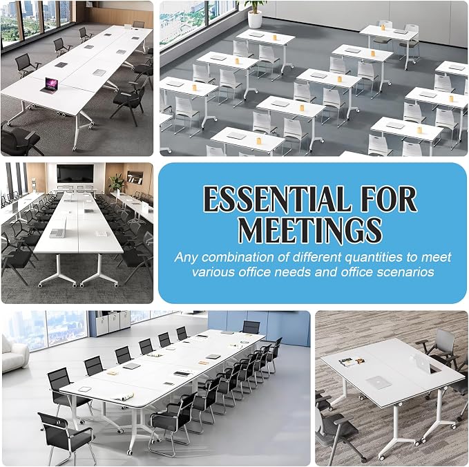 JEHUJD Conference Table, 55.1''Folding Conference Room Table - Image 6