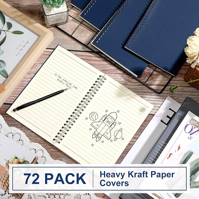 Yahenda 72 Pcs Spiral Notebook Bulk A5 Journal Lined 8.3'' x 5.5'' Writing - Image 2