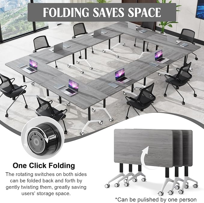 Conference Table, 55.1''Folding Conference Room Table - Image 3