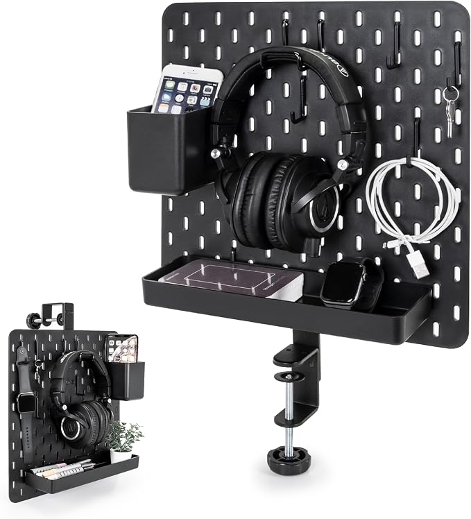 EHO Clamp-On Desk Pegboard, 13.5 x 14 inch Privacy Divider, Desk Partition Panel by EHOPrime
