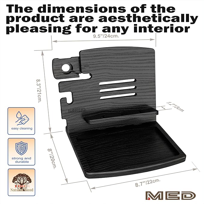 MED Wood Phone Docking Station – Nightstand Desk Organizer - Image 5