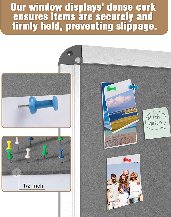 Mifuro 38"x38" Enclosed Bulletin Board, Lockable Weather-Resistant Aluminum - Image 6