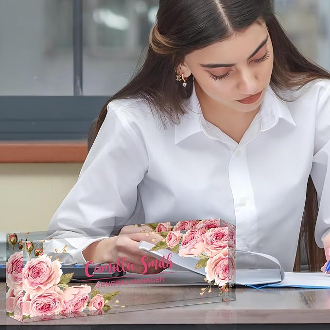 Personalized Name Plate for Desk, Custom Acrylic Desk Name Sign, Office - Image 4