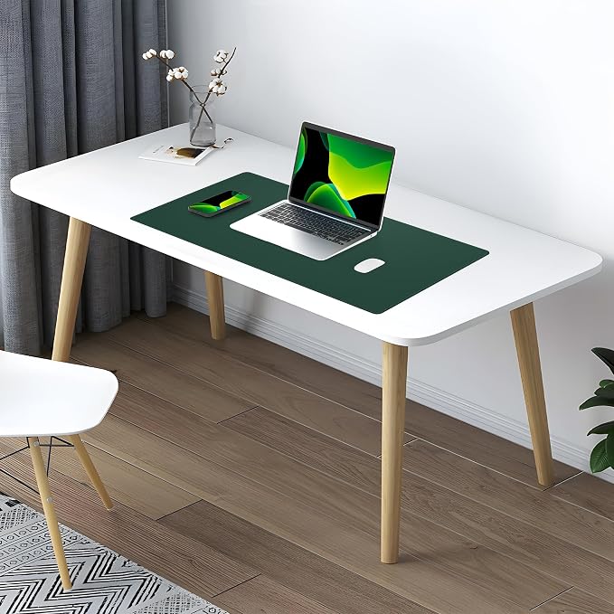 AFIING Dual-Sided Desk Pad, Natural Cork & PU Leather, Desk Mat Protector - Image 5