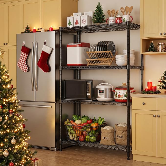 M MZG 1400 lbs 4 Tier Storage Rack Metal Wire Shelving Unit, Storage Standing - Image 2