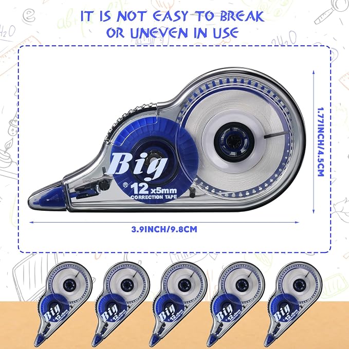 Chivao 48 Pack White Correction Tape, Classroom Correction Tape Wipe out Easy - Image 4