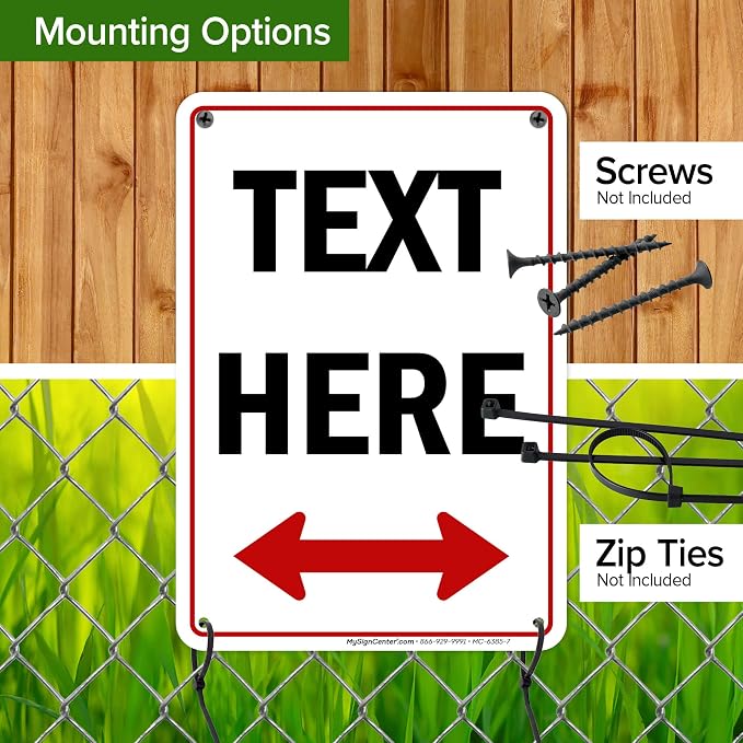 Custom Arrow, Custom Directional Sign, Two Way Arrow, 7x10 Inches, Rust Free - Image 5
