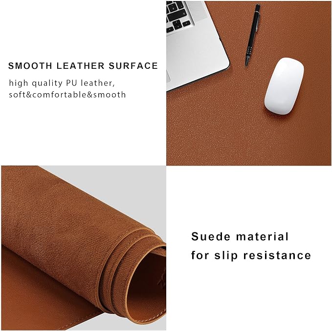 ZORESYN PU Leather Desk Mat Waterproof Anti-Oil Dining Table mat - Image 6