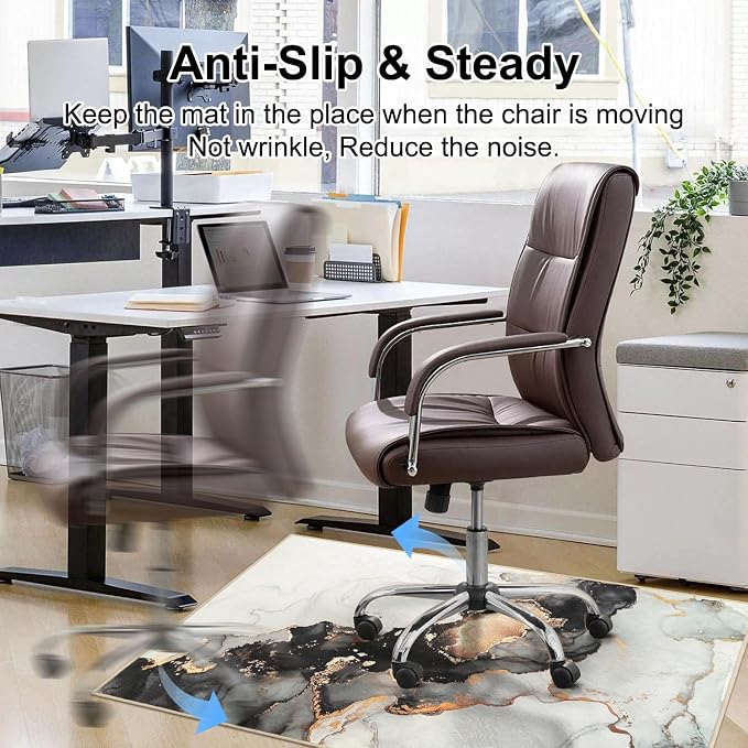 Anidaroel Office Chair Mat for Hardwood/Tile Floor, Under Desk Rug for Rolling - Image 5