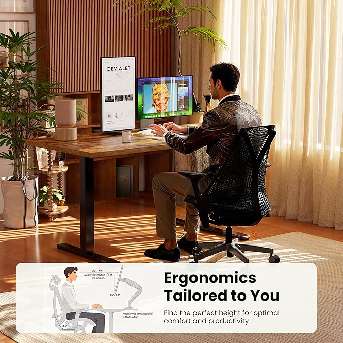 ErGear Height Adjustable Electric Standing Desk, 55 x 28 Inches Sit Stand up - Image 8