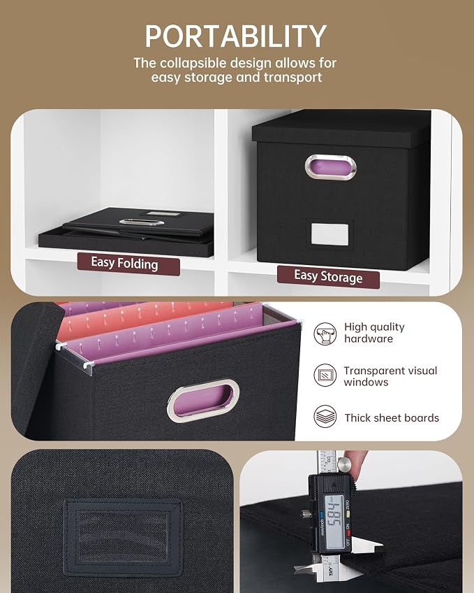 4 Pack File Storage Organizer, Document Organizer, Portable File Box - Image 2