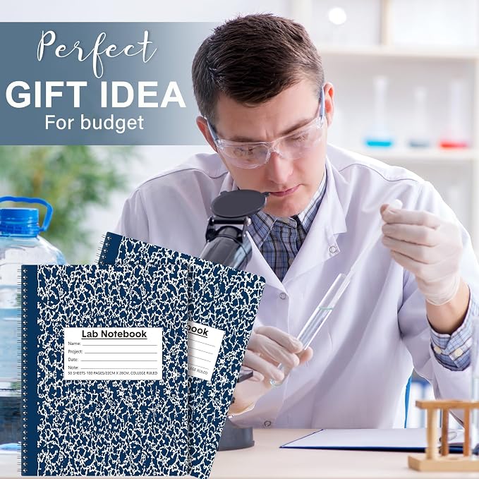 Affrolling 2 Pack Carbonless Lab Notebook Carbon Copy 8.5'' x 11'' 50 Set of - Image 6