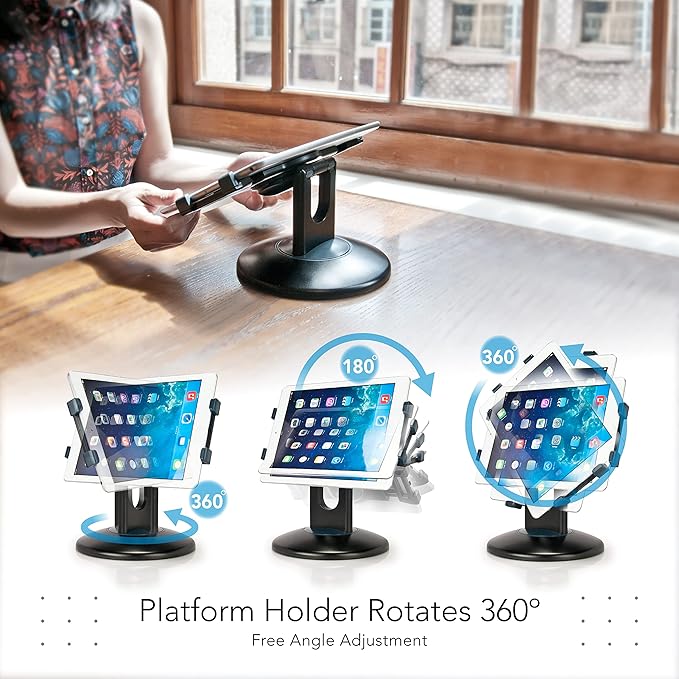 EHO Tablet Kiosk Stand, 360° Rotating Commercial Tablet Stand, Retail Kiosk - Image 6