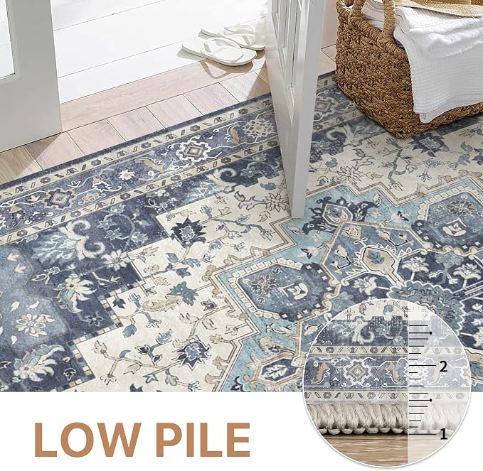 GENIMO 2'6"x8 Runner Rugs for Hallway, Machine Washable Non Slip Vintage Rugs - Image 4