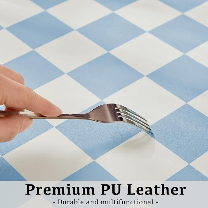 Ohocut Checkered Desk Mat, Large Cute Aesthetic Retro PU Leather Computer - Image 5