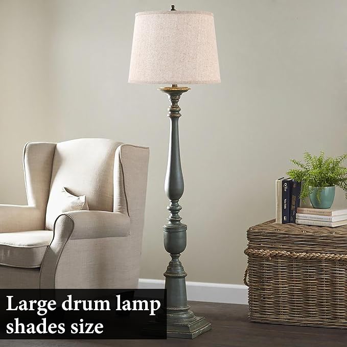 Drum Lamp Shades Larges, Modern Farmhouse Lampshades Beige - Image 6