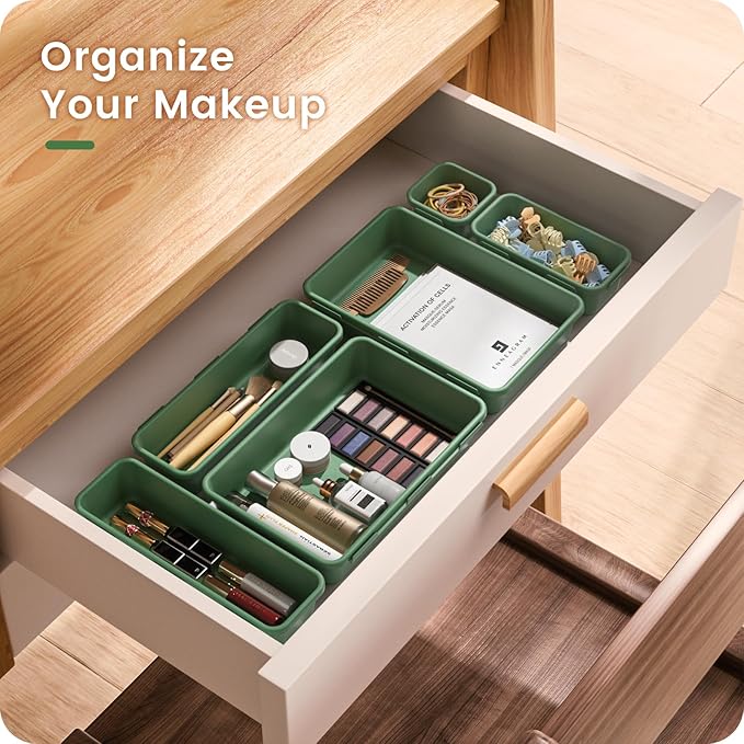 A-LuGei 【】 【】 ArmyGreen Drawer Organizer, Makeup organizer - Image 3