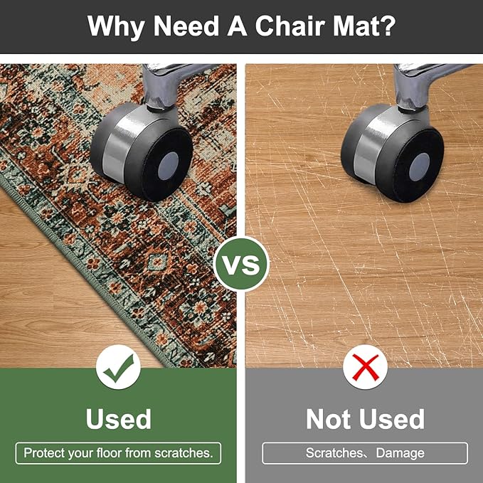 Anidaroel 48"x60" Chair Mat for Hardwood Floor/Tile Floor, Desk Chair Mat for - Image 4