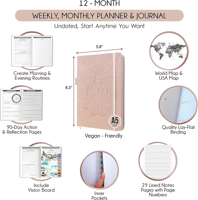 Life & Goal Planner – Undated Daily, Weekly & Monthly Organizer - Image 2
