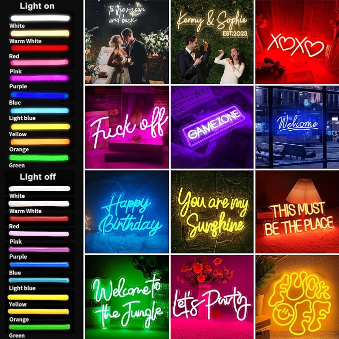 BUIZZEUOIV Custom Neon Sign, Neon Sign Customizable Large LED Wedding Neon Name - Image 7