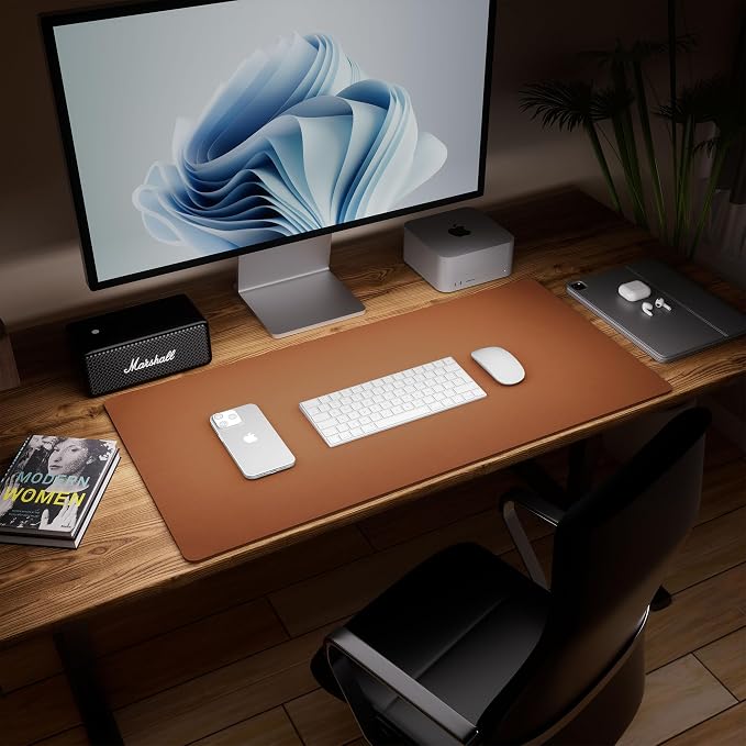 Aothia Double-Sided Desk Pad, Leather Desk Mat, Eco Cork Desk Pad Protector - Image 7