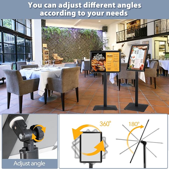 Sign Holder Stand, Heavy-Duty 8.5x11 Inch Aluminum Floor Stand - Image 4