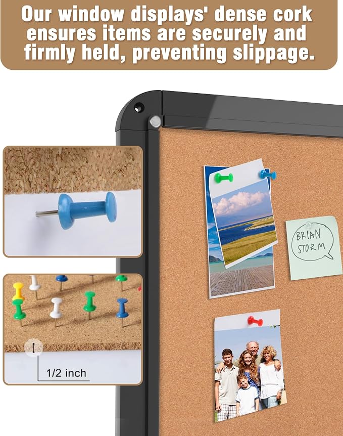 Mifuro 28"x26" Enclosed Bulletin Board, Lockable Weather-Resistant Aluminum - Image 6