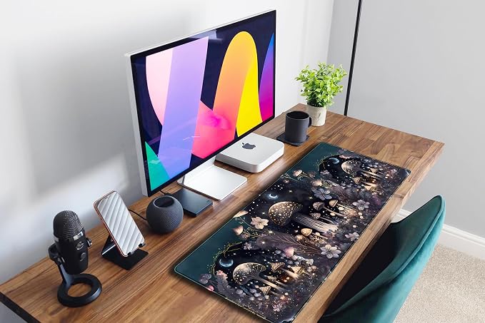 Teng DA Qing Cute Dark Mushroom Moon Night Mouse Pad XL Extended Gaming Mat - Image 6