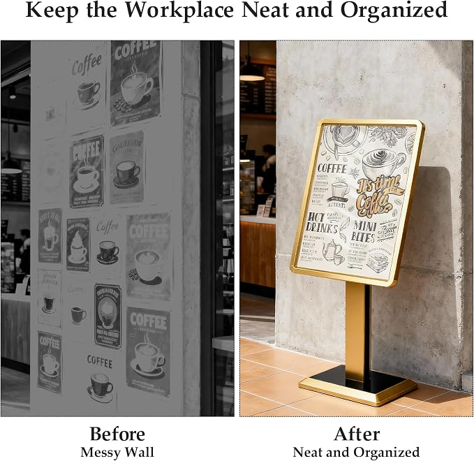 lesolar Display Menu Stand, 21x29 Inch Heavy Duty Aluminum Pedestal Sign Holder - Image 5