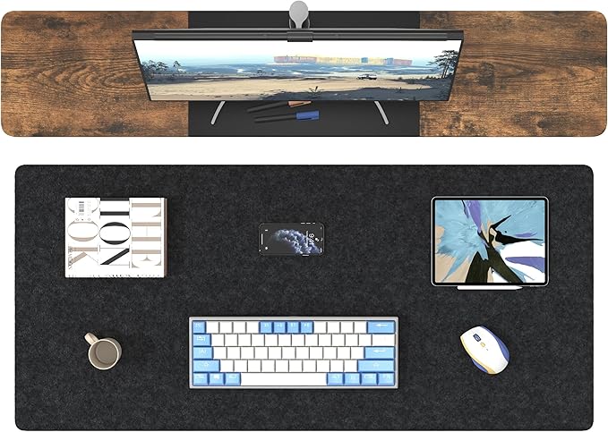 DAWNTREES Large Felt Desk Mat, Office Computer Desk Mat - Image 5