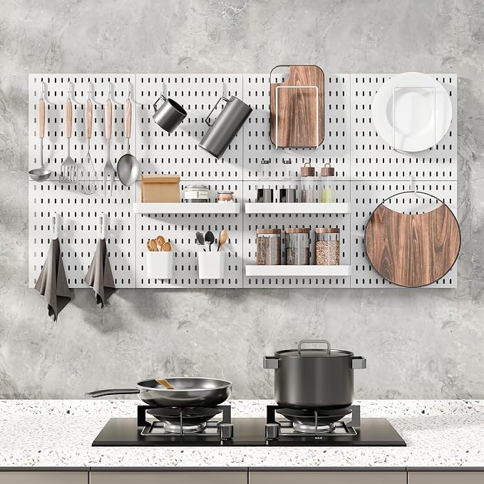 MULSAME Pegboard Combination Kit, 25.2" x 50.4" Wall Mounted Storage Set - Image 3