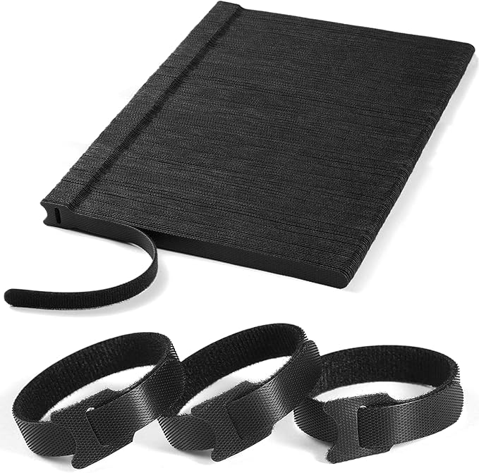 200 PCS 8 Inches Reusable Cable Ties | Adjustable Cord Wraps, Cable Straps | by QTBLY