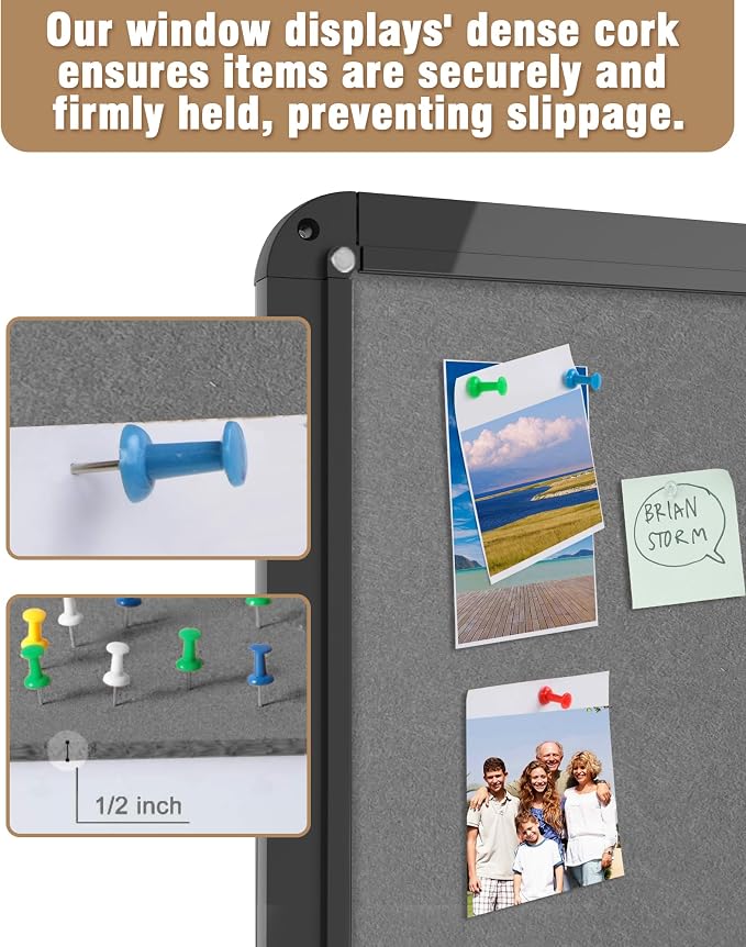 Mifuro 38"x28" Enclosed Bulletin Board, Lockable Weather-Resistant Aluminum - Image 6
