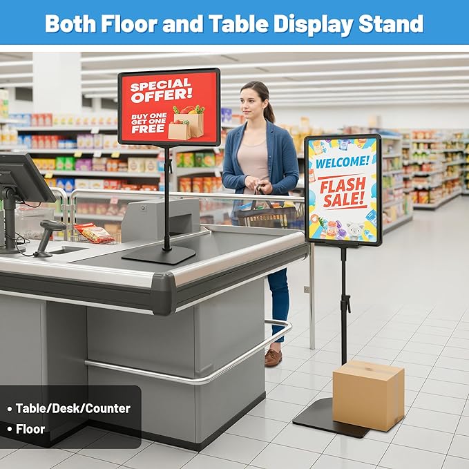 4Pack Sign Stand for Display 8.5 x 11, Adjustable Poster Stand for Table Top & - Image 2