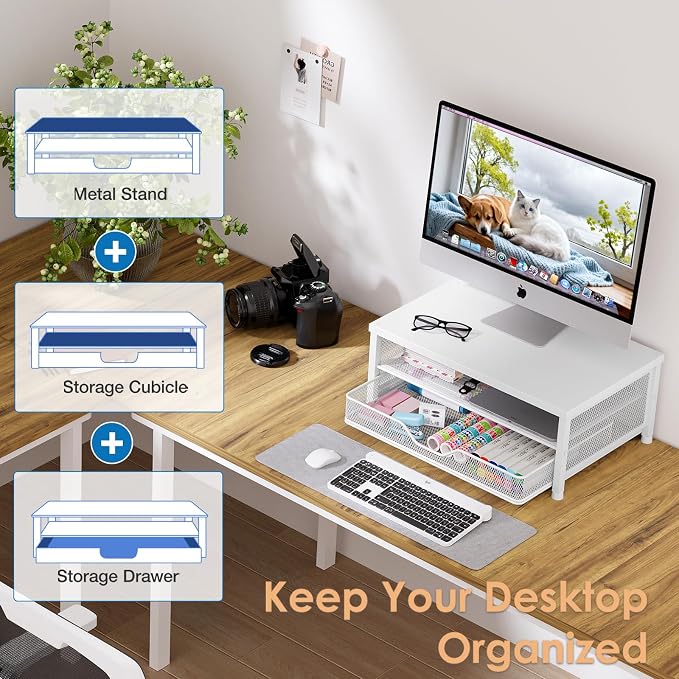 OPNICE Computer Monitor Stand Riser, Desk Organizer - Image 5