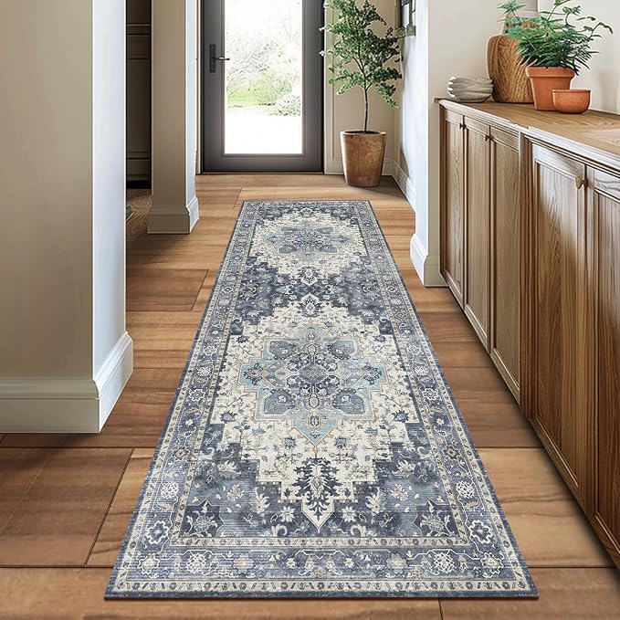GENIMO 2'6"x8 Runner Rugs for Hallway, Machine Washable Non Slip Vintage Rugs - Image 7