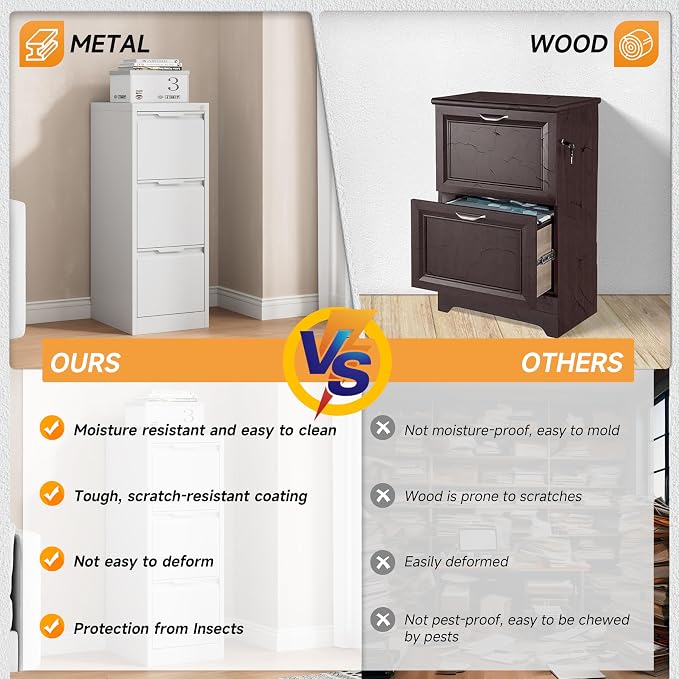 Bestoo 3-Drawer File Cabinet - Image 5