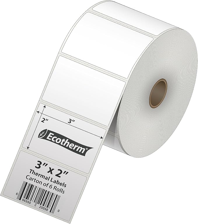 3" x 2" Thermal Labels | 6 Rolls | 7440 Labels | fits Zebra, Offnova Thermal - Image 2